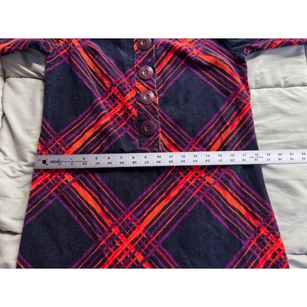 GO‎ International Dress MED Mini Plaid Corduroy Mod Vintage Feel Retro 60's 70's - Picture 10 of 10